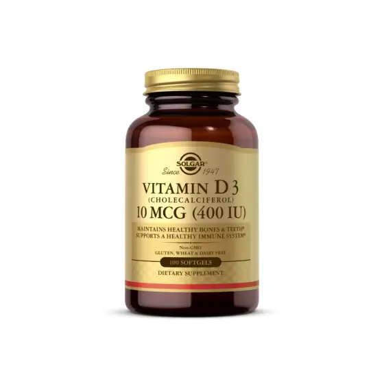 SOLGAR VITAMIN D3 10 MCG CAPS A100 photo 1