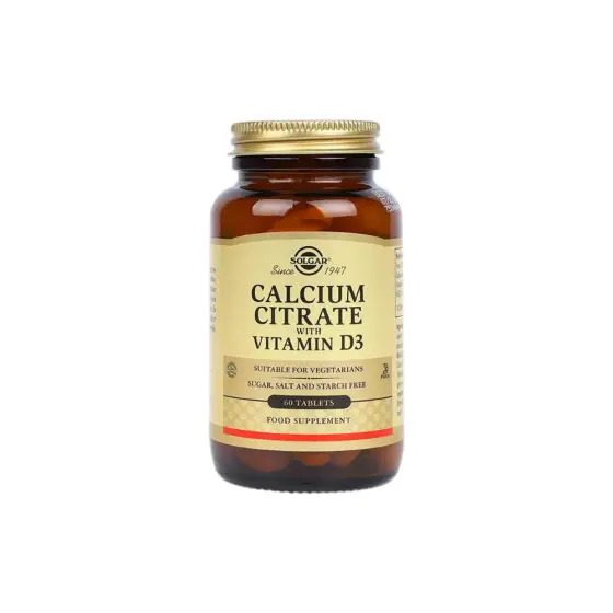 SOLGAR CALCIUM CITRATE + VITAMIN D TBL A60 photo 1