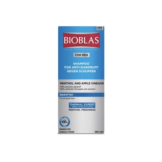 BIOBLAS MEN MENTHOL + APPLE VINEGAR SHAMPOO 360ML photo 1